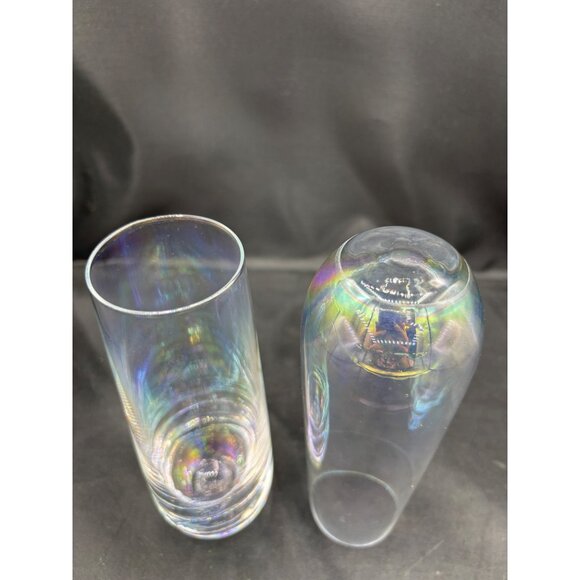 Rainbow Iridescent Stemless Champagne Glass set of 2 - 6 1/2" tall - Picture 7 of 9